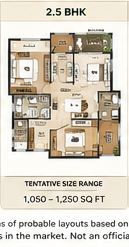 Conceptual 2.5 BHK planning study