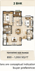 Conceptual 2 BHK planning study