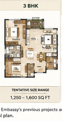 Conceptual 3 BHK planning study