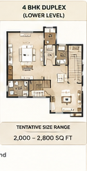 Conceptual 4 BHK duplex lower-level planning study